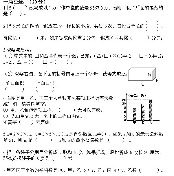 河北师大附小小升初数学强化训练